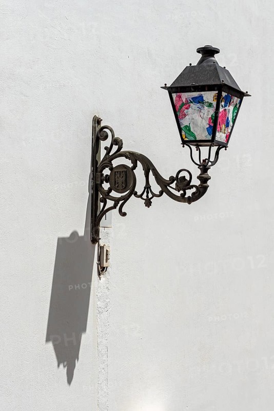Typical painted street lamp