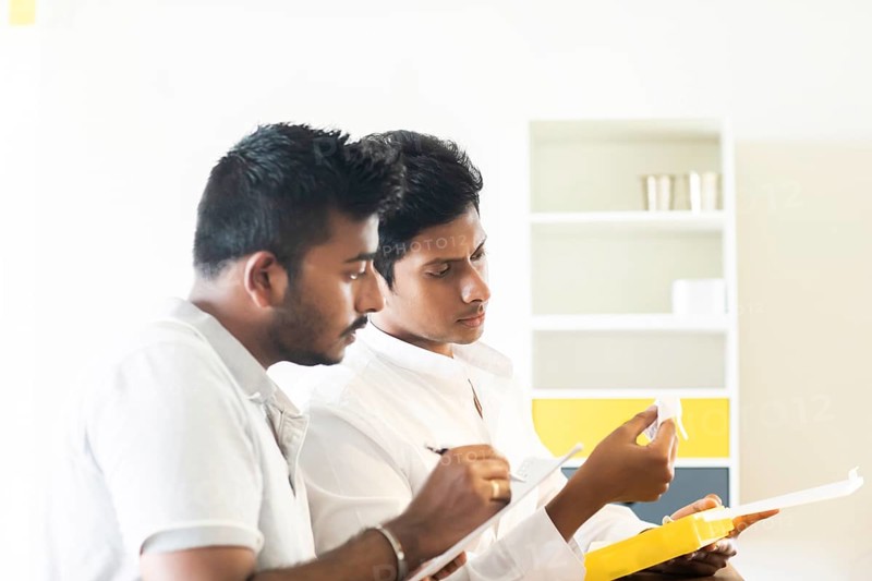 Students in an internship at the university
