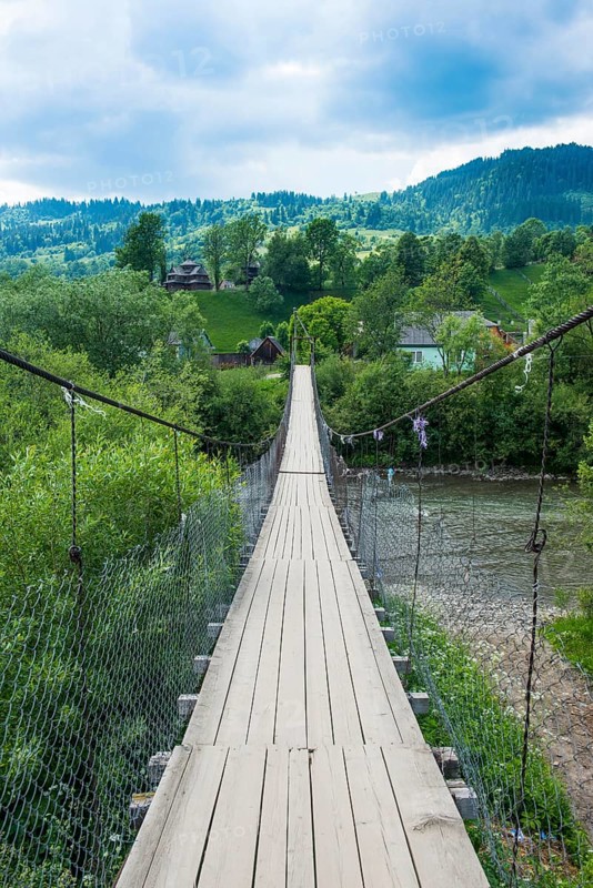 Swinging bridge in Yasinia village