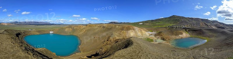 Crater lake Viti with secondary crater