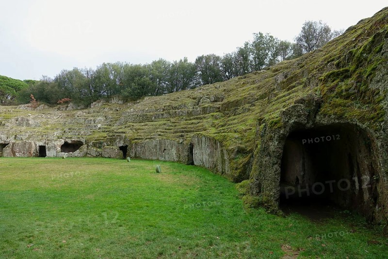 Roman amphitheatre carved out of the tufa
