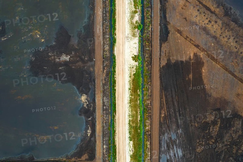 Peat extraction aerial photo