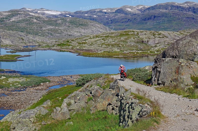 Cyclists on an old path