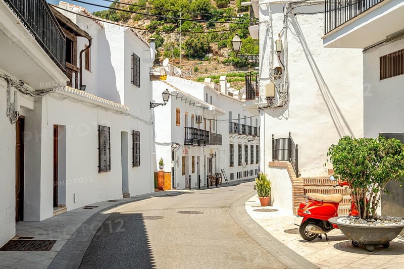 Picturesque town of Frigiliana located in mountainous region of Malaga