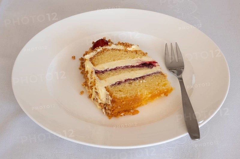 Plate with piece of cake