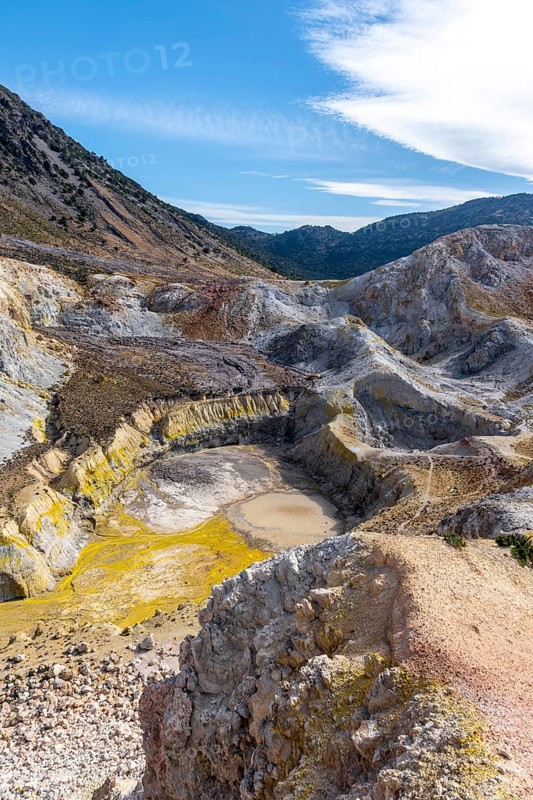 Caldera volcano with pumice fields