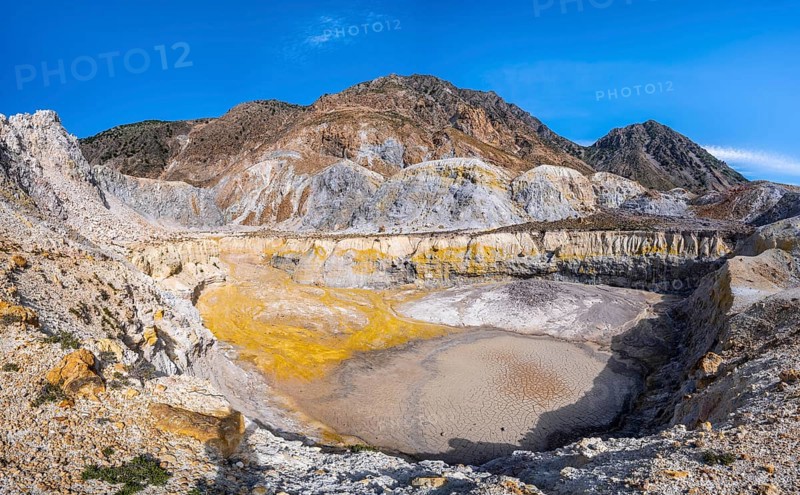 Caldera volcano with pumice fields