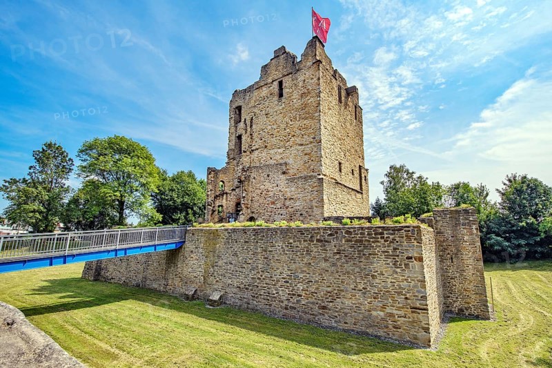 Ruin of partially reconstructed former moated castle Altendorf from the Middle Ages