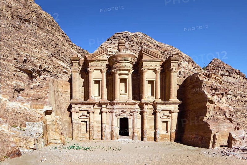 Ad Deir Monastery carved out of the rock on a high plateau