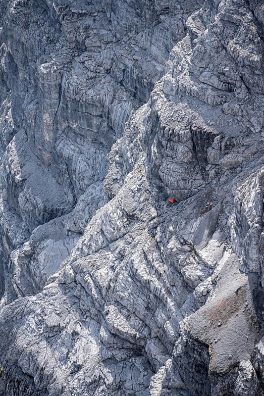 Watzmann East Face Bivouac in the Rock Face