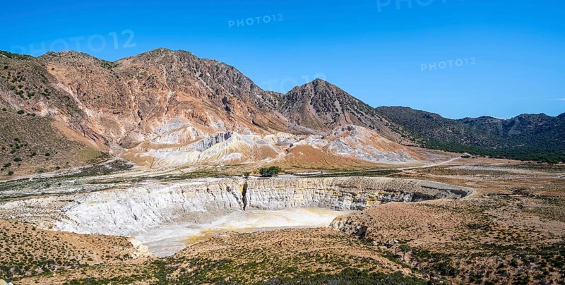 Caldera volcano with pumice fields