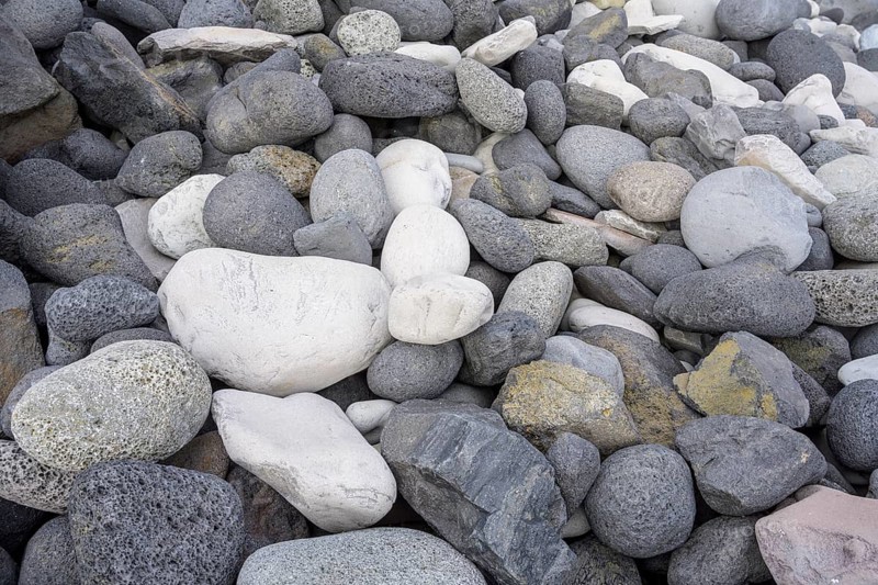 Round stones on the beach