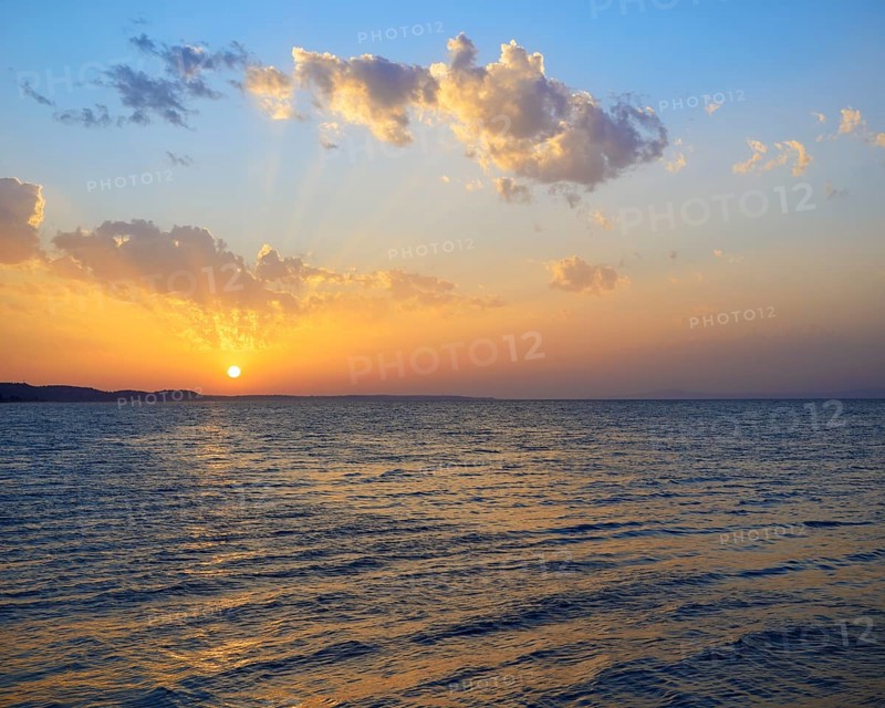 Sunset seascape over the Aegean Sea