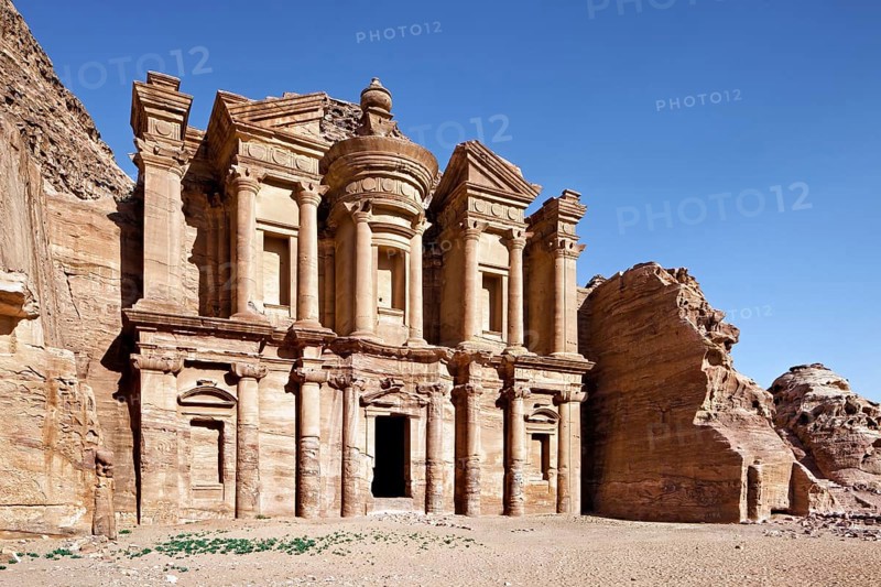 Ad Deir Monastery carved out of the rock on a high plateau