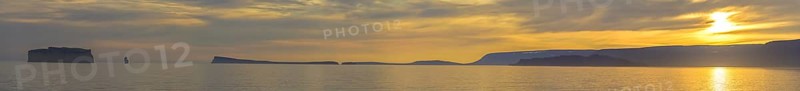 Sunrise with view of Drangey Island