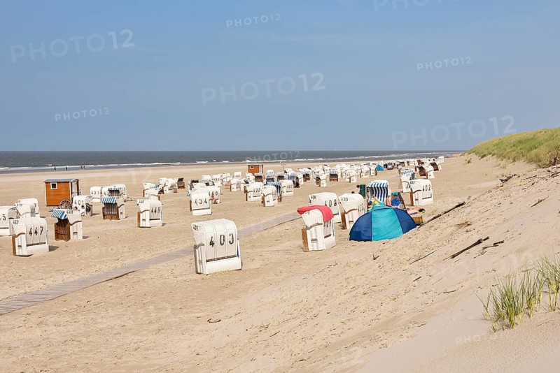 Beach chairs on the bathing beach