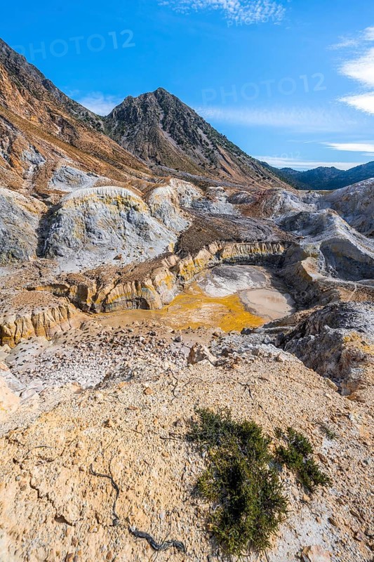 Caldera volcano with pumice fields