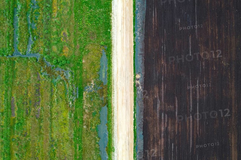 Peat extraction aerial photo