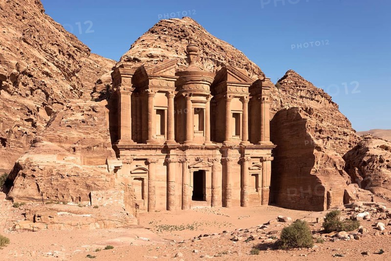 Ad Deir Monastery carved out of the rock on a high plateau