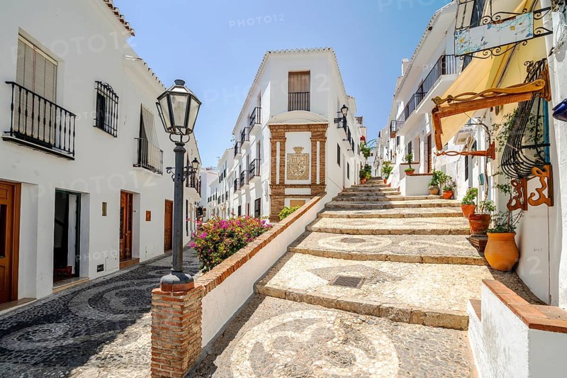 Picturesque town of Frigiliana located in mountainous region of Malaga