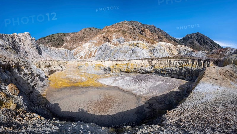 Caldera volcano with pumice fields