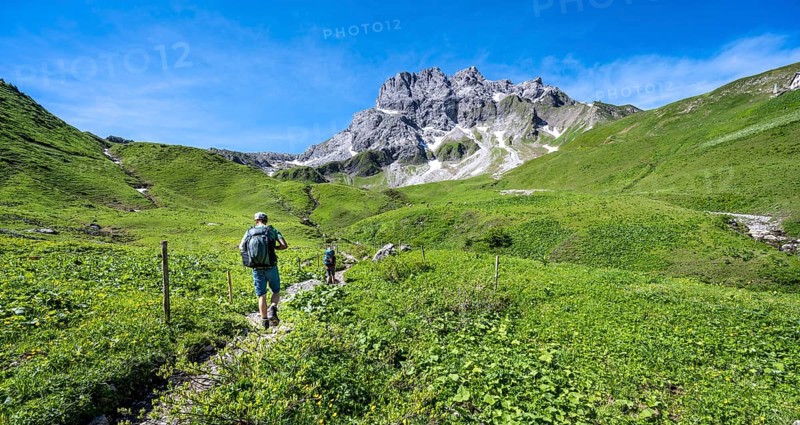 Two hikers on a hiking trail