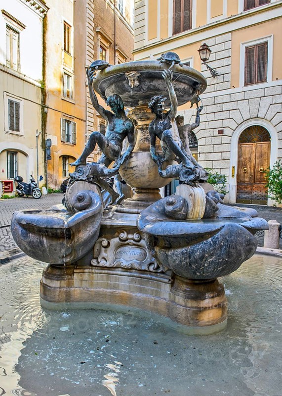 Turtle Fountain in Jewish Quarter in Rome Rome