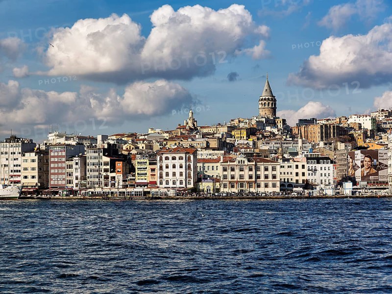 View across the Bosphorus to the Karakoey district with Galata Tower