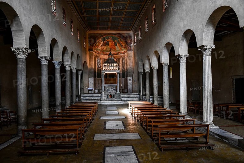 Nave of 7th century church of San Giorgio al Velabro