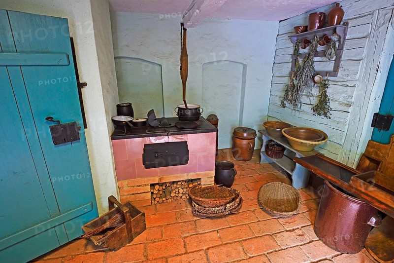 Kitchen from the 19th century in the Open Air Museum Lehde