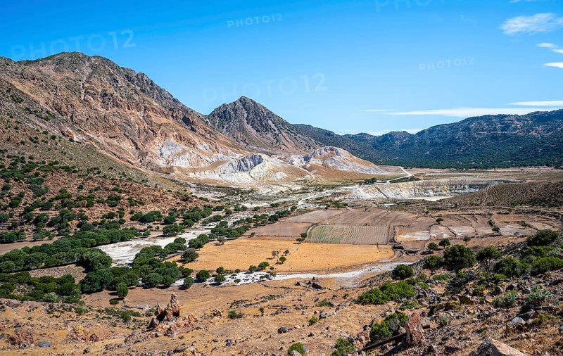 Caldera volcano with pumice fields
