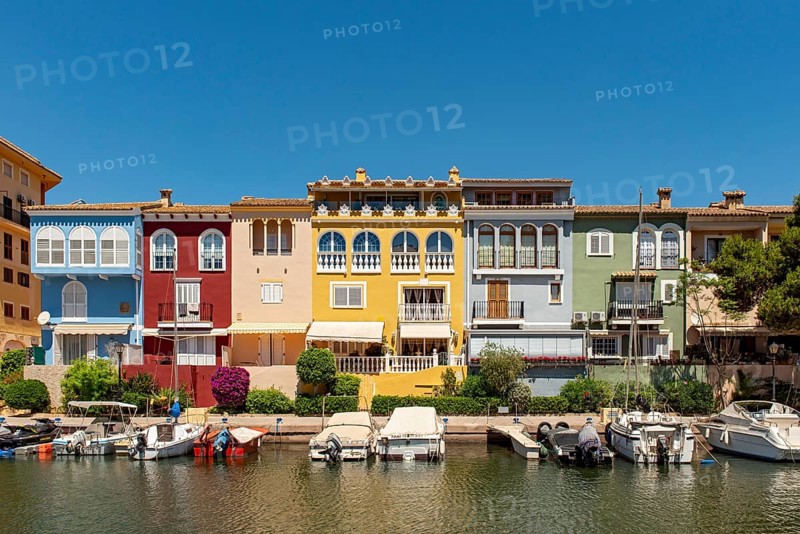 Yachts and colorful houses