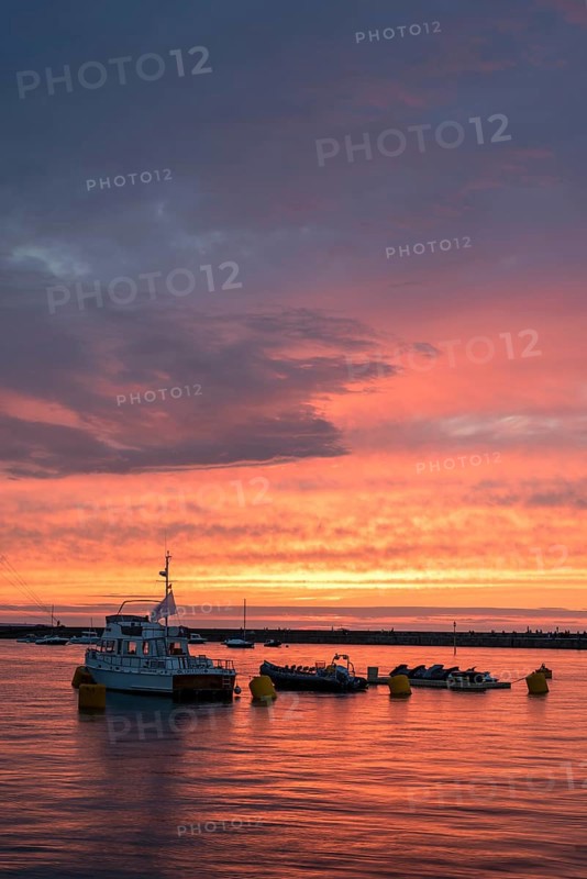 Sunset in the port of Saint-Malo