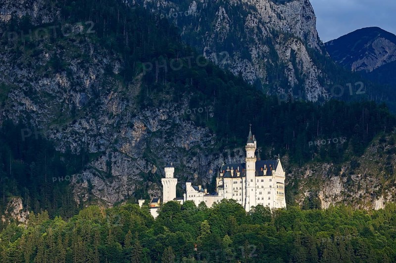 Neuschwanstein Castle in the evening light