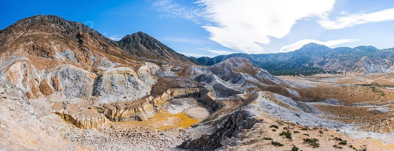 Caldera volcano with pumice fields