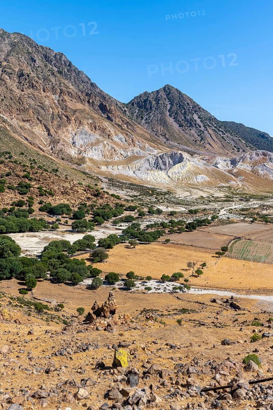 Caldera volcano with pumice fields