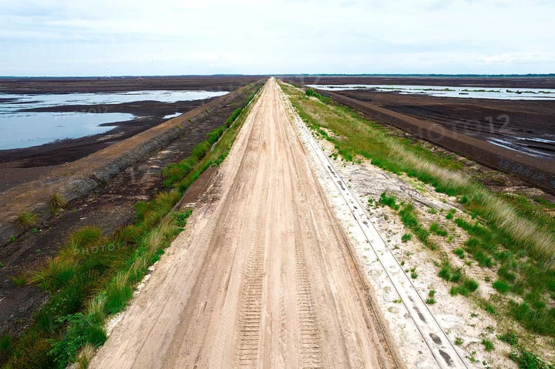 Peat extraction aerial photo