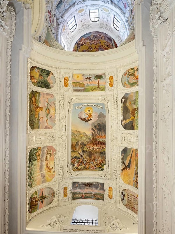 Ceiling frescoes in the aisle of St Catherine's Church