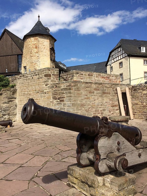 Historical cannon on stand
