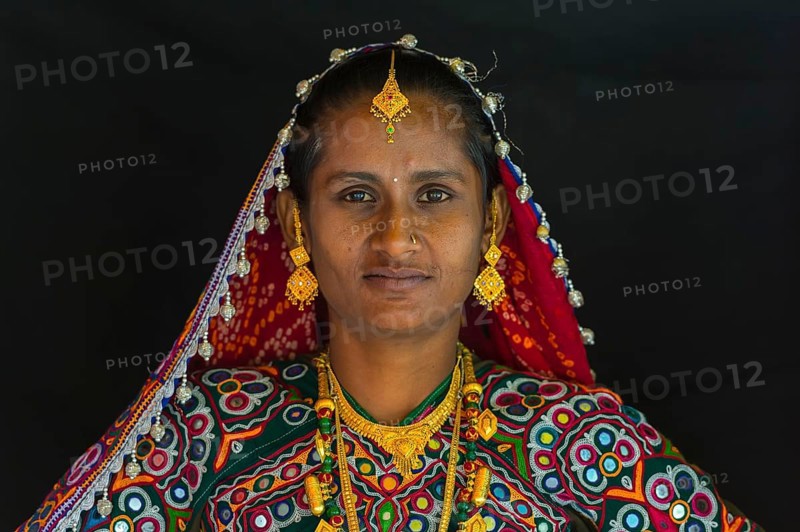 Ahir woman in traditional colorful cloth
