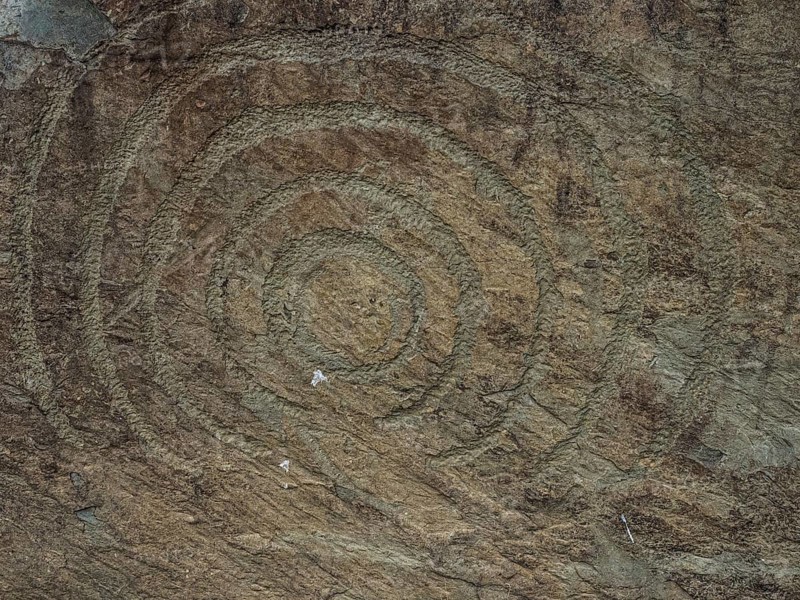 Rock engraving on Neolithic passage grave