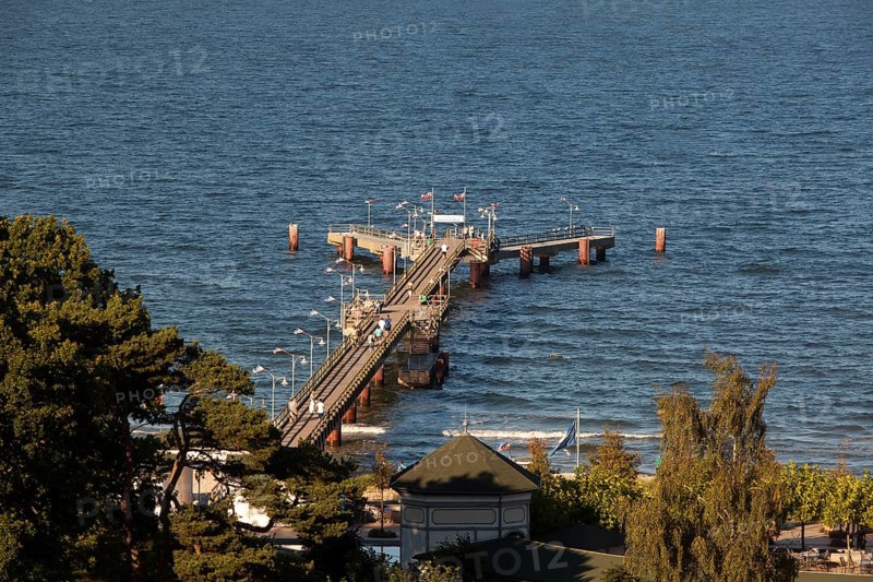 Sea bridge of the Baltic seaside resort Goehren