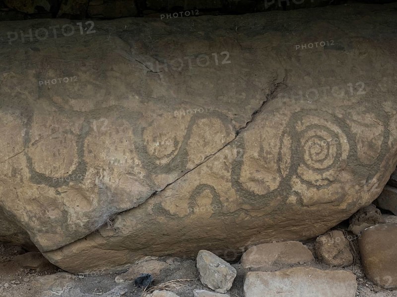 Rock engraving on Neolithic passage grave