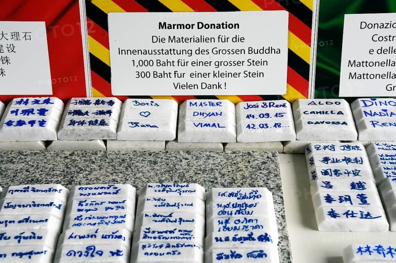 Marble tiles as donation for Big Buddha