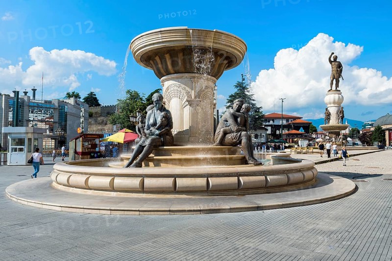 Fountain of Olympias Monument and Statue of Philip II of Macedonia