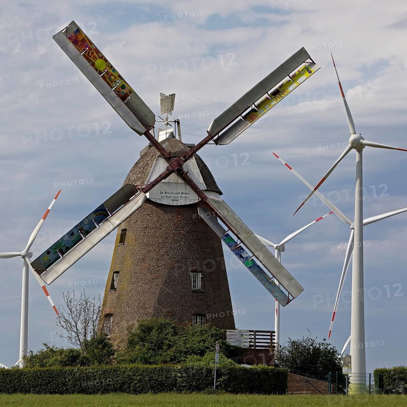 Breber museum windmill with wind turbines