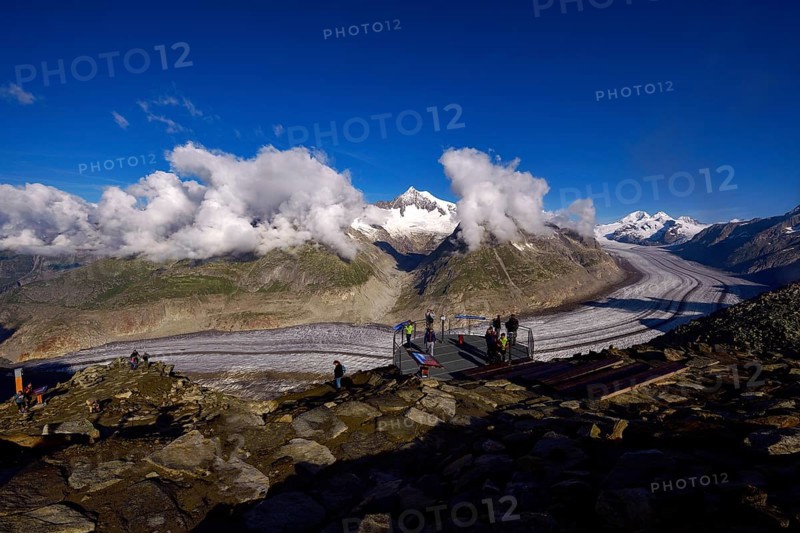 Eggishorn spectator terrace with view of the Great Aletsch Glacier