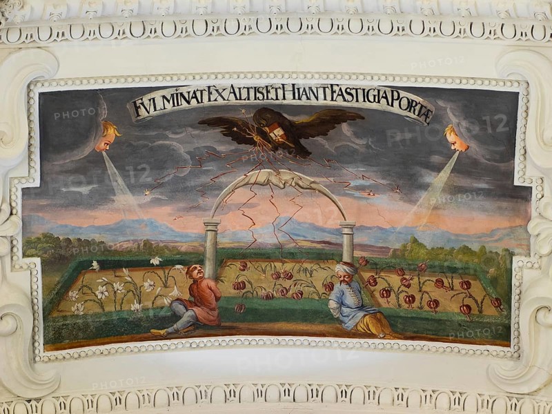 Ceiling fresco in the aisle of St Catherine's Church