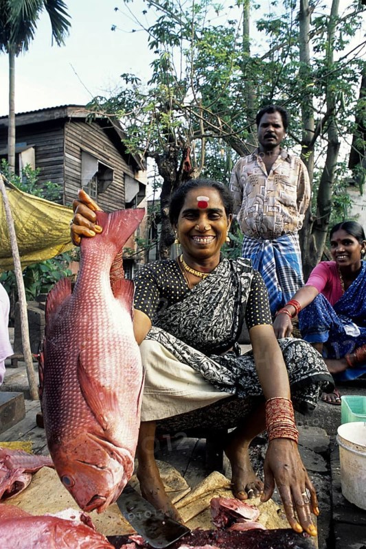 Women selling fish in Port Blair