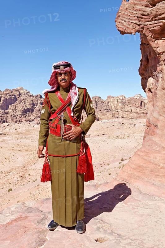 Officer of the Royal Bedouin Police in traditional uniform with frock coat